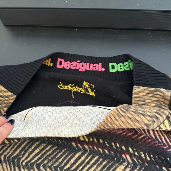 Desigual Sweater Women's Multicolor Long Sleeve - Picture 5 of 5